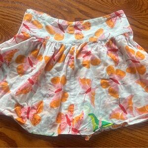 Lilly Pulitzer White Cotton Skirt with Orange, Pink & Green Butterflies